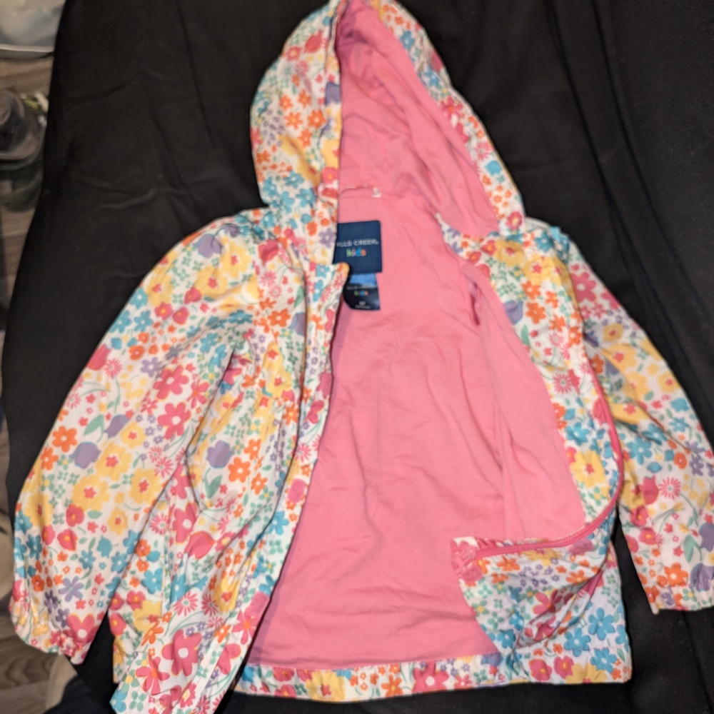 Floral Kids Jacket with Pink Lining